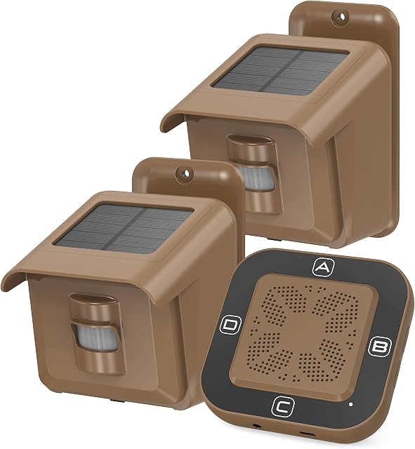 Driveway Alarm, 1/2 Mile Long Range Wireless Driveway Alarm Outdoor Weather Resistant Motion Sensor&Detector-DIY Security Alert-Monitor&Protect Outdoor/Indoor Property - 1 Receiver and 2 Sensors