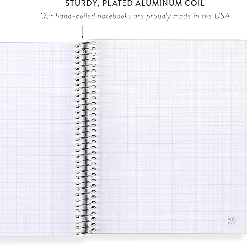 Miniatura 3 de Cuaderno de papel cuadriculado encuadernado en espiral de 7 x 9 pulgadas, Groovy Blooms, 160 páginas para escritura, matemáticas y arte, cuaderno a