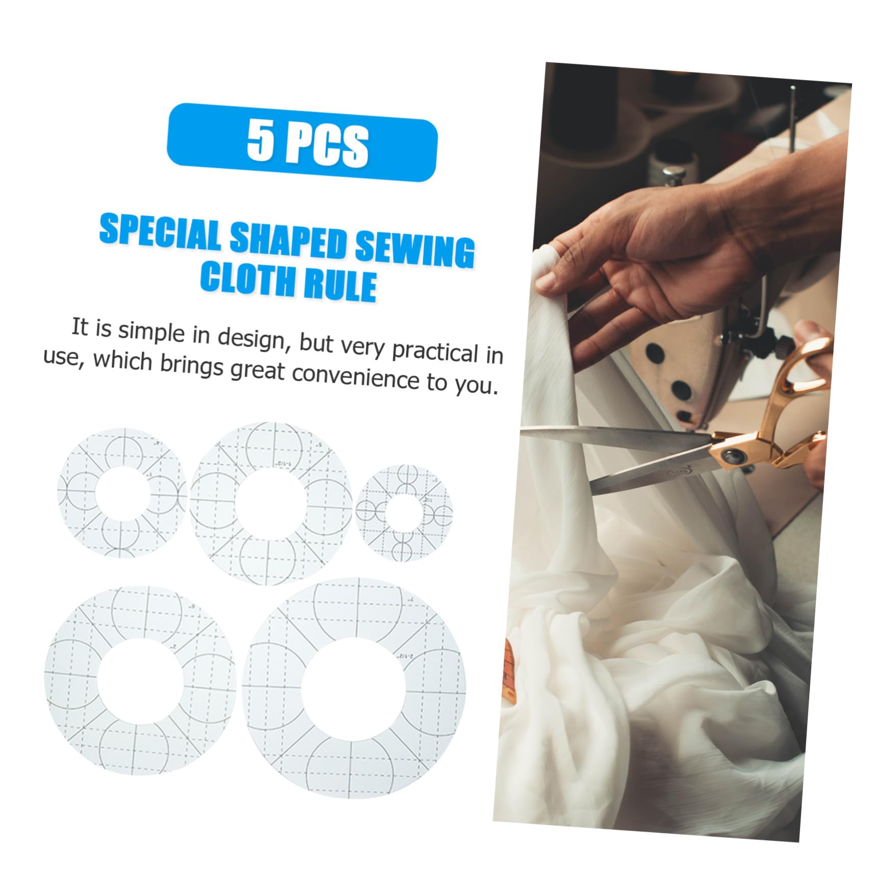 Homoyoyo Set 5 Pezzi Righelli per Patchwork in Acrilico Buona Flessibilità e Bordi Lisci, Strumenti per Cucito e Patchwork per Progetti di Cucito e Disegno
