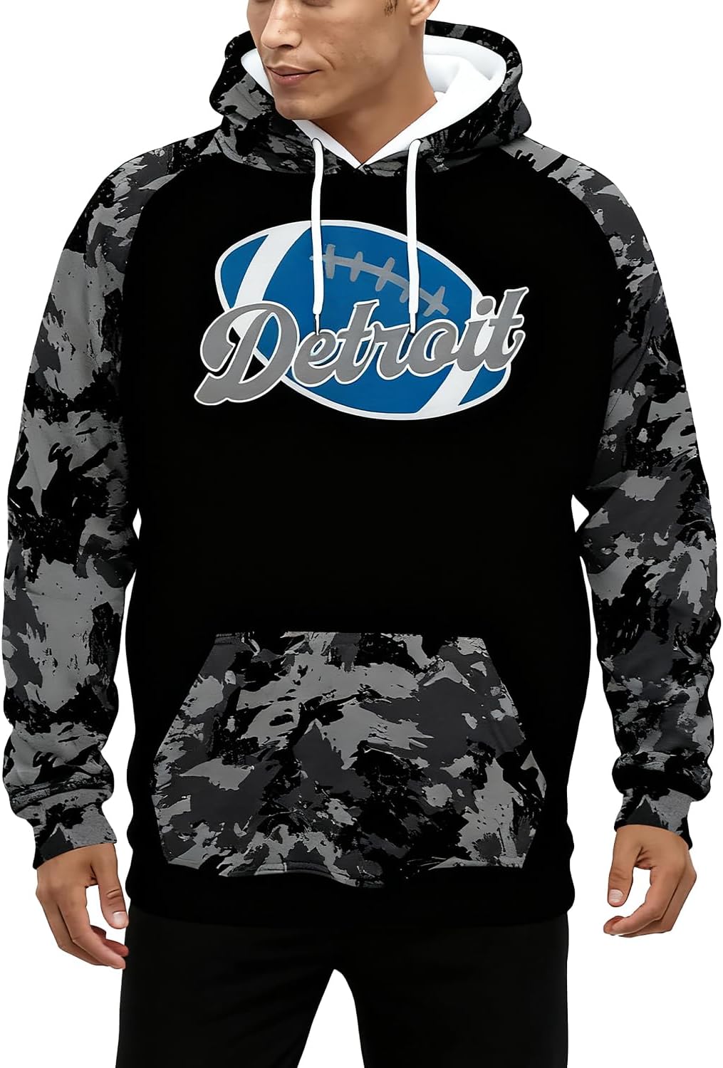 Graphic City Letter Printed Pullover Sweatshirt Football Sport Fans Mens Classic Unisex Crewneck Hoodies Birthday