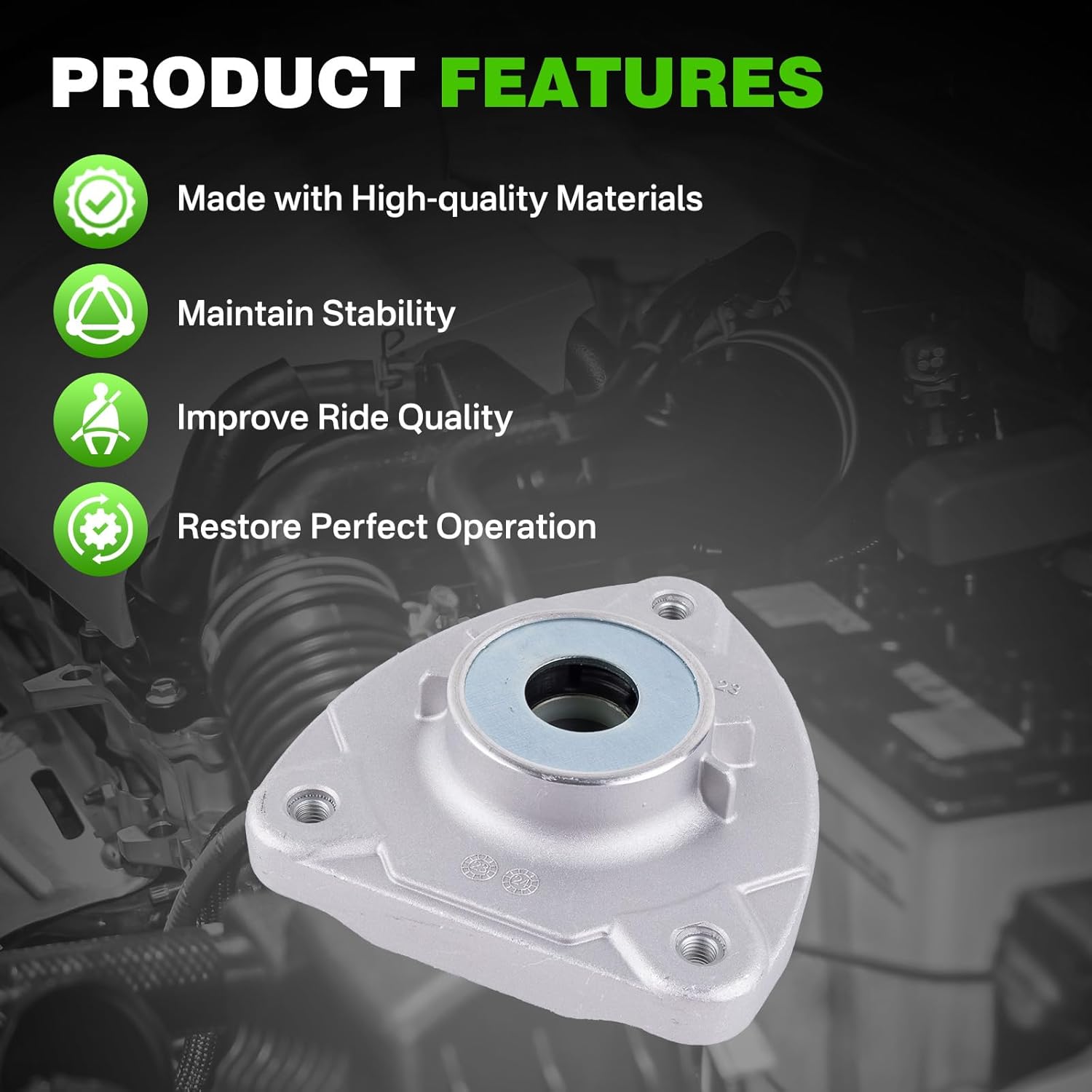 Front Driver or Passenger Side Suspension Strut Mount Compatible with Mercedes-Benz GLA250 2015-2017, CLA250 2014-2017, B250e 2016-2017, B Electric Drive 2014-2015 Replace A2463230020