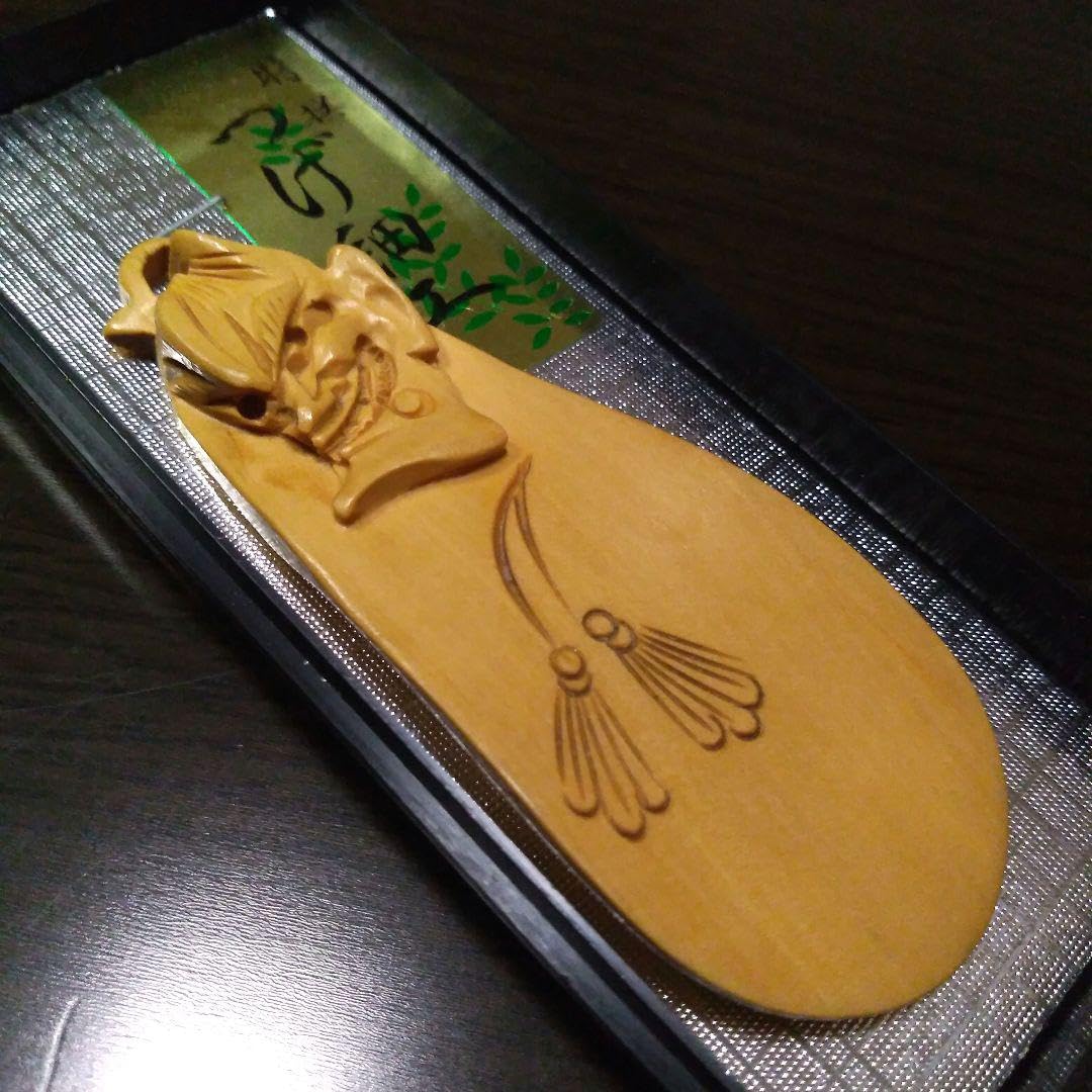 ケース付き宝物コレクション天然木本つげアート工芸品般若はんにゃハンニャ彫刻靴べら Amazon.co.jp: ケース付き宝物コレクション天然木本つアート工芸品般若