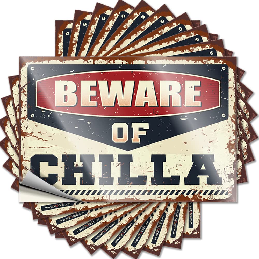 Heavy, Sticker Bumper Beware of Chilla | Antimicrobial Bathroom Sets(6X9CM)