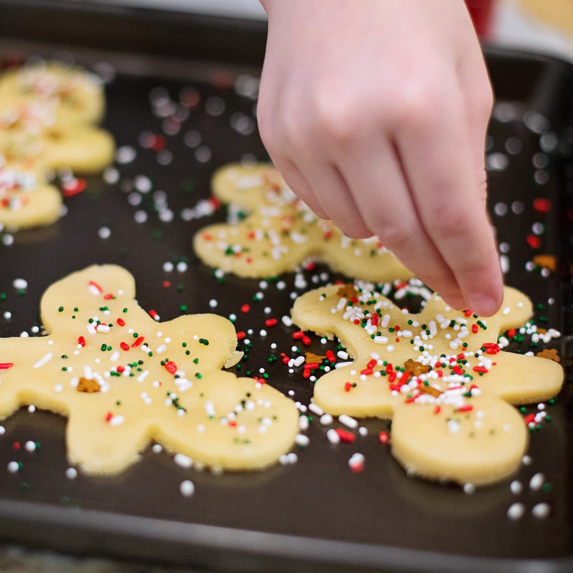 Cortadores de galletas de Navidad, 10 cortadores de galletas de metal grandes, con forma de hombre de jengibre, copo de nieve, muñeco de nieve, árbol de Navidad, campana, reno y más para vacaciones,