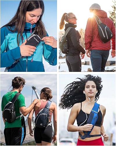 Miniatura 6 de WATERFLY - Bolso cruzado tipo bandolera pequeño, mochila resistente al agua, ligera, para hombro y pecho, mochila de día para hombres y mujeres,