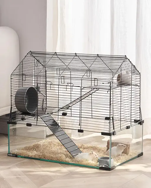 VEVOR Hamster Cage - 360° View Transparent Habitat for Small Animals like Rats