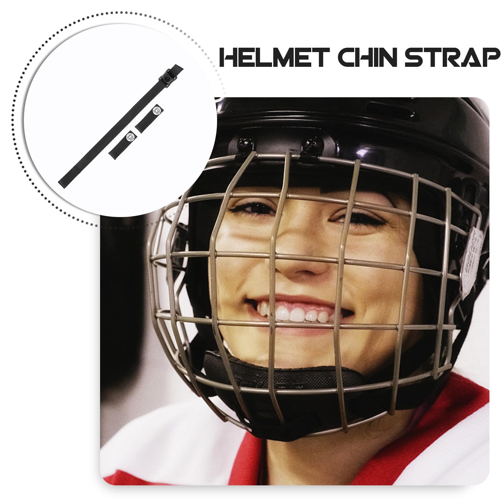EXCEART Correa de Barbilla Accesorio Resistente Que No Se Cae en Poliéster para Casco de Hockey Ligera y Portátil Adecuado para Casco Deportivo de Hockey