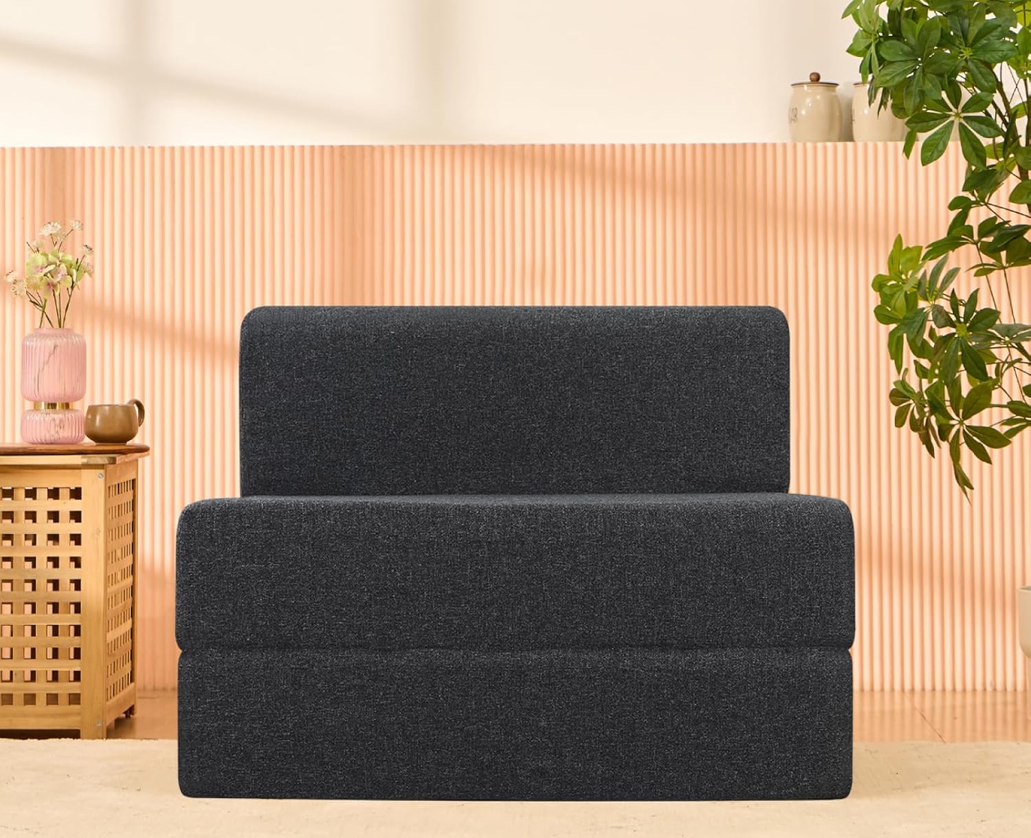 uberlyfe 1 Seater Sofa Cum Bed | Jute Fabric Washable Cover | Dark Grey | 3′ X 6′ Feet uberlyfe 1 Seater Sofa Cum Bed | Jute Fabric Washable Cover | Dark Grey | 3′ X 6′ Feet