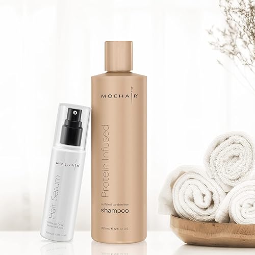 Miniatura 3 de MOEHAIR Paquete combinado de champú con infusión de proteínas y suero para el cabello | Fortalece, reduce las puntas abiertas | Adecuado para todo