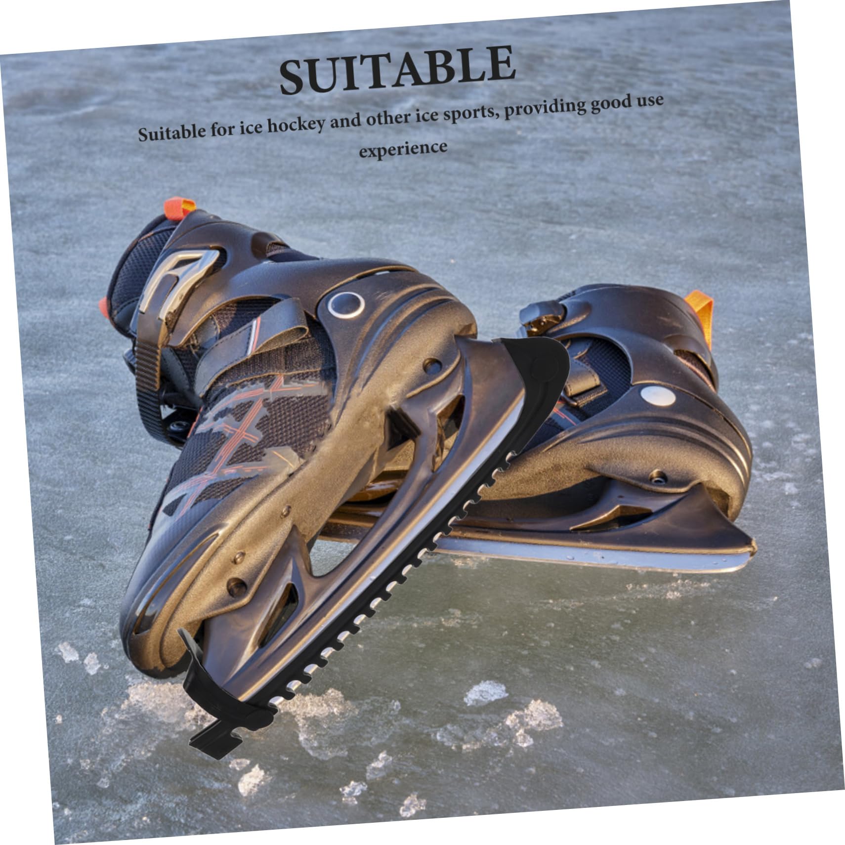 UKCOCO Protectores de Patines de Hielo Ajustables de PVC, 4 Piezas, para Hockey y Patinaje Artístico, Cubiertas para Cuchillas, Adultos y Niños