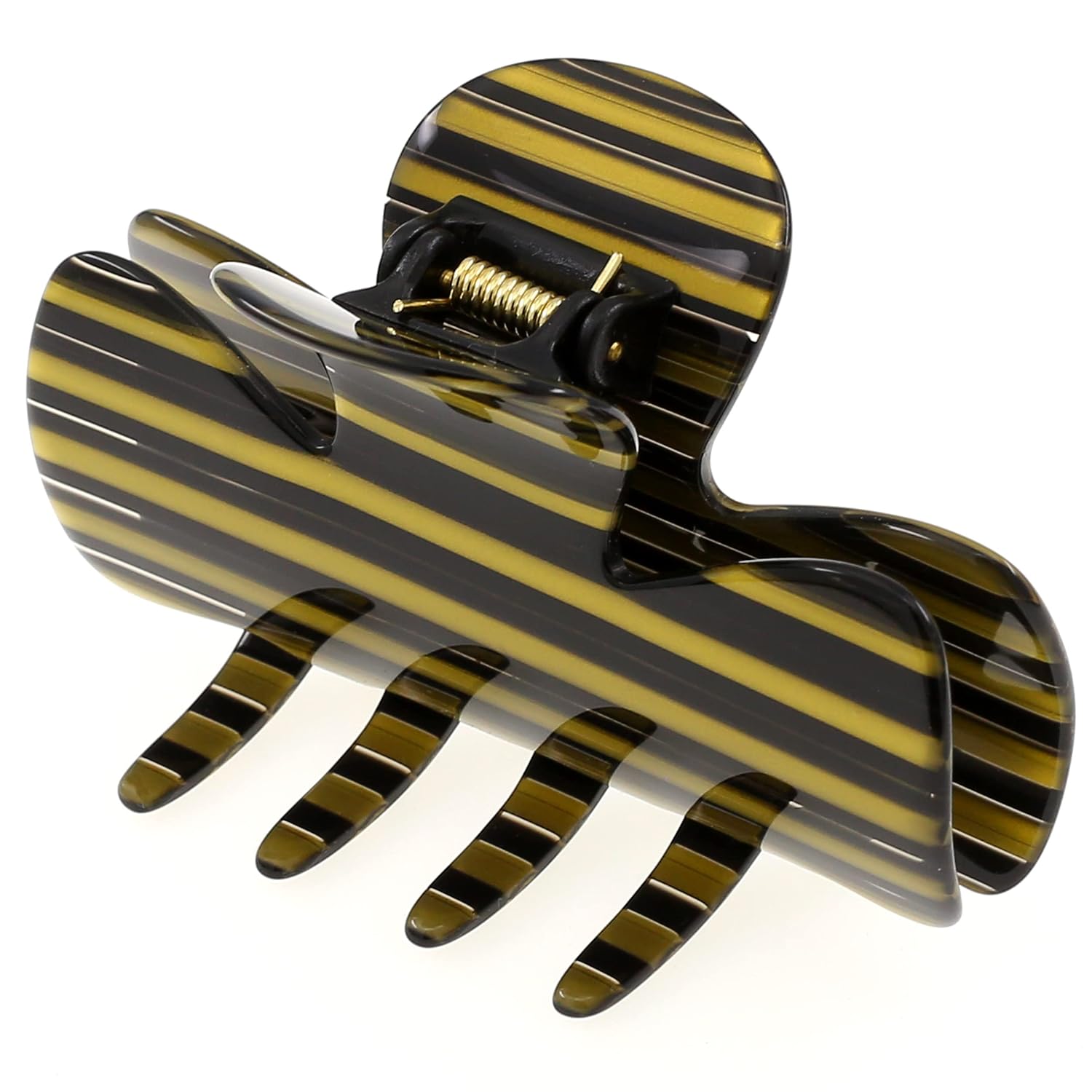 Camila Paris CP3008 French Hair Clip for Women, Small Handmade, Black and Gold, Girls Hair Claw Clips Jaw Fashion Durable Styling Hair Accessories for Women, Strong Hold No Slip Grip, Made in France