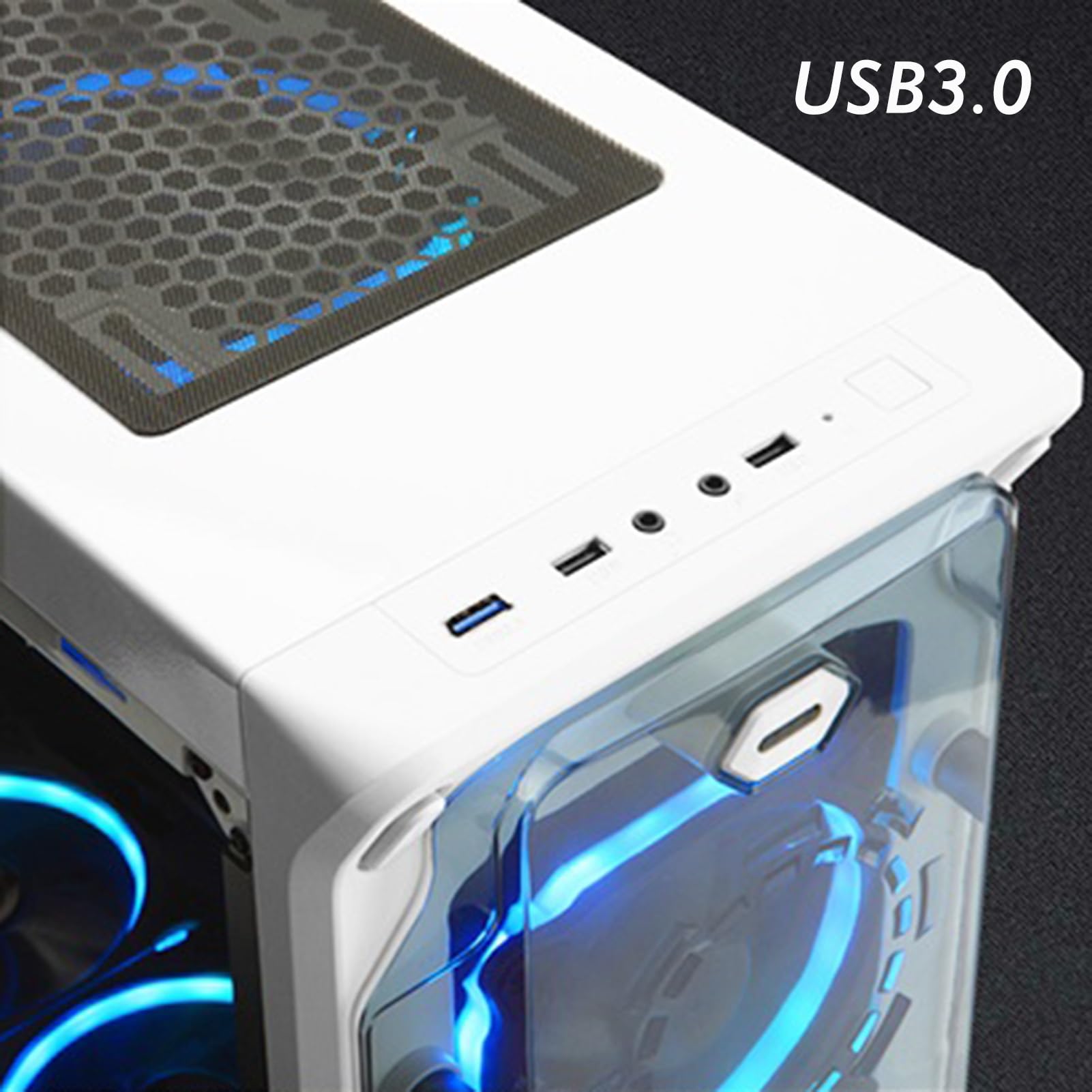 Obudowa do gier komputerowych, Obudowa Mid-Tower ATX/M-ATX/ITX, 8 wentylatorów, Obsługuje chłodzenie wodne, Dwustronny panel akrylowy, Górny panel I/O, USB3.0