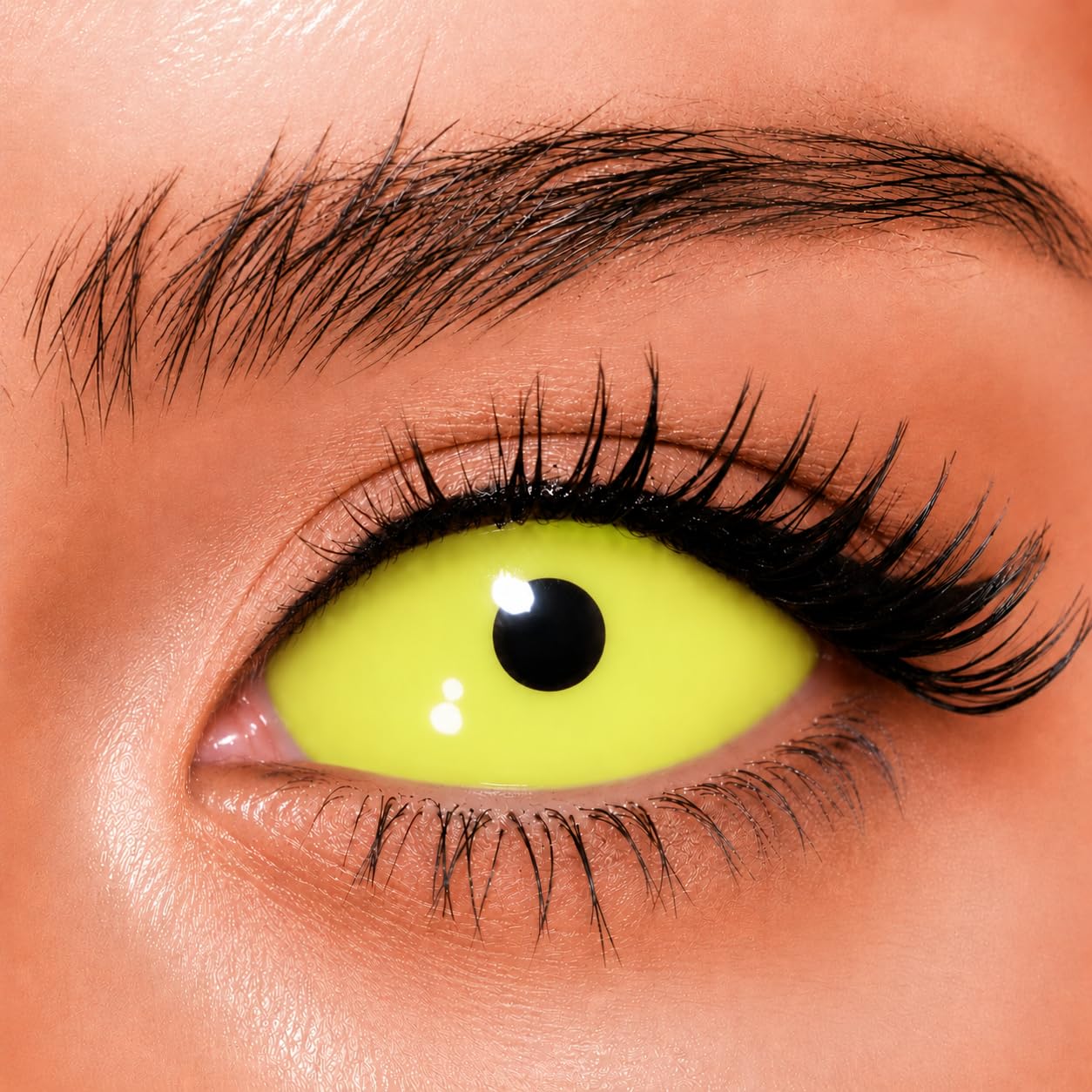 Soczewka kontaktowa twardowkowa - Yellow - 1 para 2 soczewek - Do uzytku przez 1 rok - Bez mocy - COSPLAY - HALLOWEEN