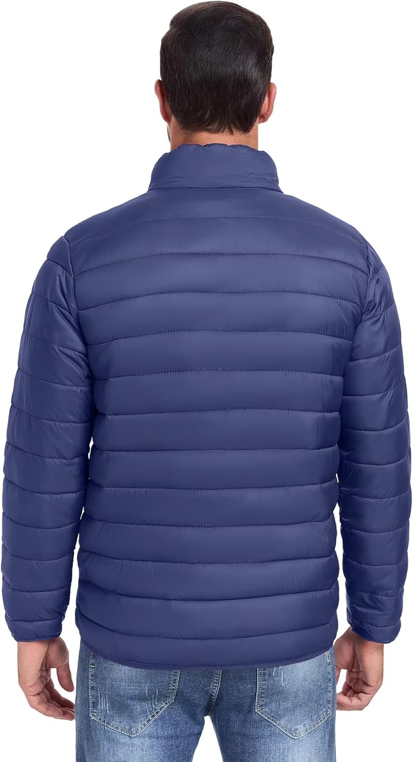 Mens Winter Coats Thermal Lightweight Puffy Jackets Men Waterproof Warm Puffer Coat with Zip Pockets - Image 2