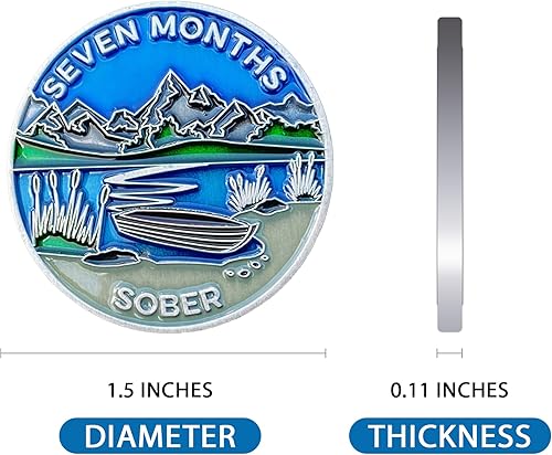 Miniatura 109 de The Achieve Mint Ficha sobria de 13 meses Chip sobrio de trece meses Regalo no AA, medallones no religiosos para hombres y mujeres que celebran