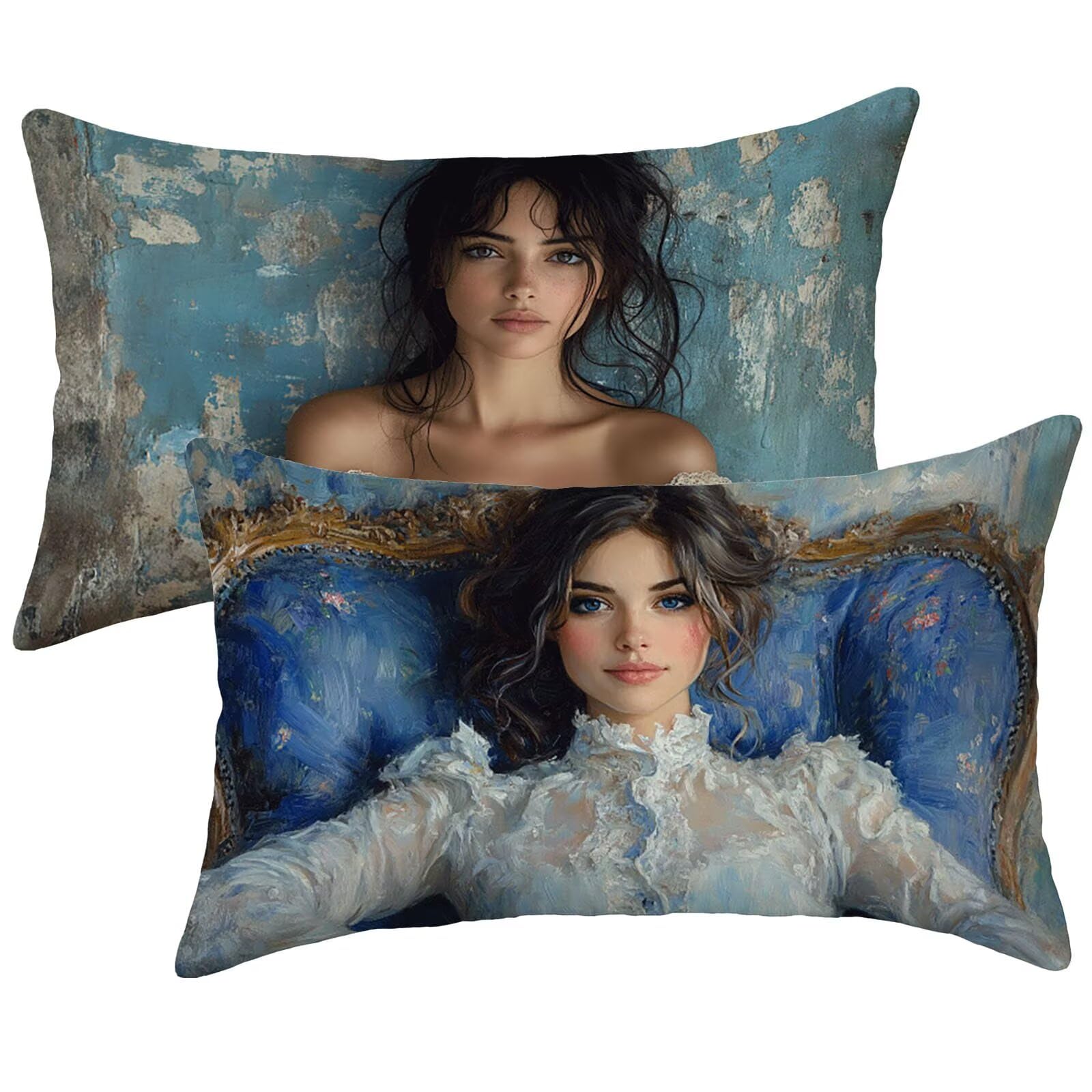 Taie d'oreiller 40x80 pour été extérieur et jardin, déco bohème de salon et chambre