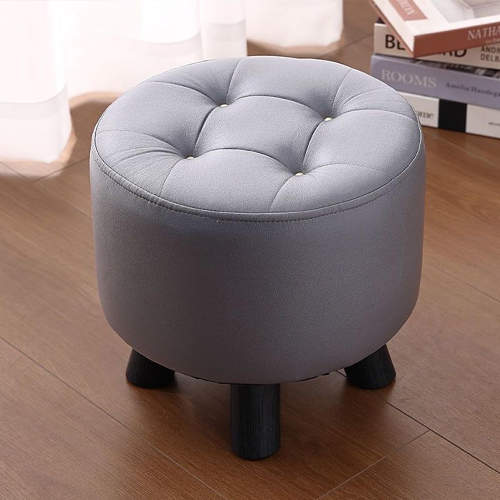 Small Footstool, Ottoman Foot Rest, Round Ottoman Stool, Shoe Changing ...
