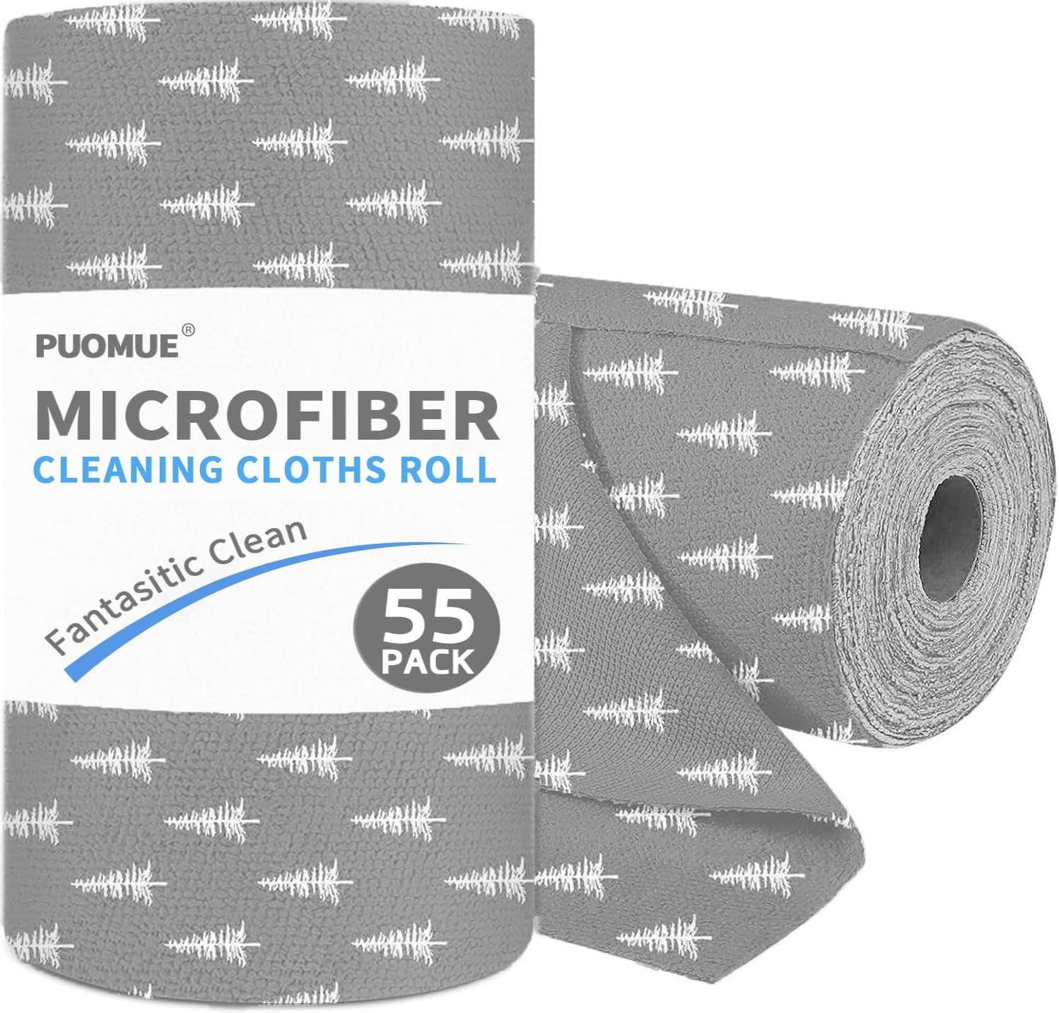 55 Pack Microfiber Christmas Cleaning Cloth Roll Tear Away Reusable Towels 11 X 9 Ultra Absorbent Lint Free