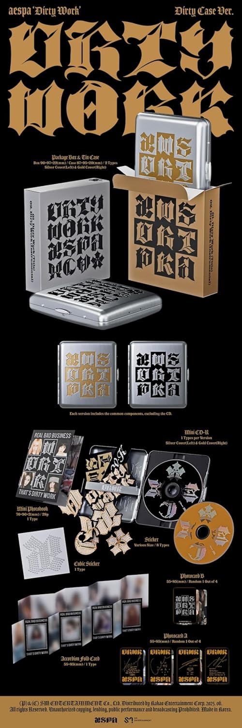 aespa - Single Album [Dirty Work] Dirty Case 2 SET Version