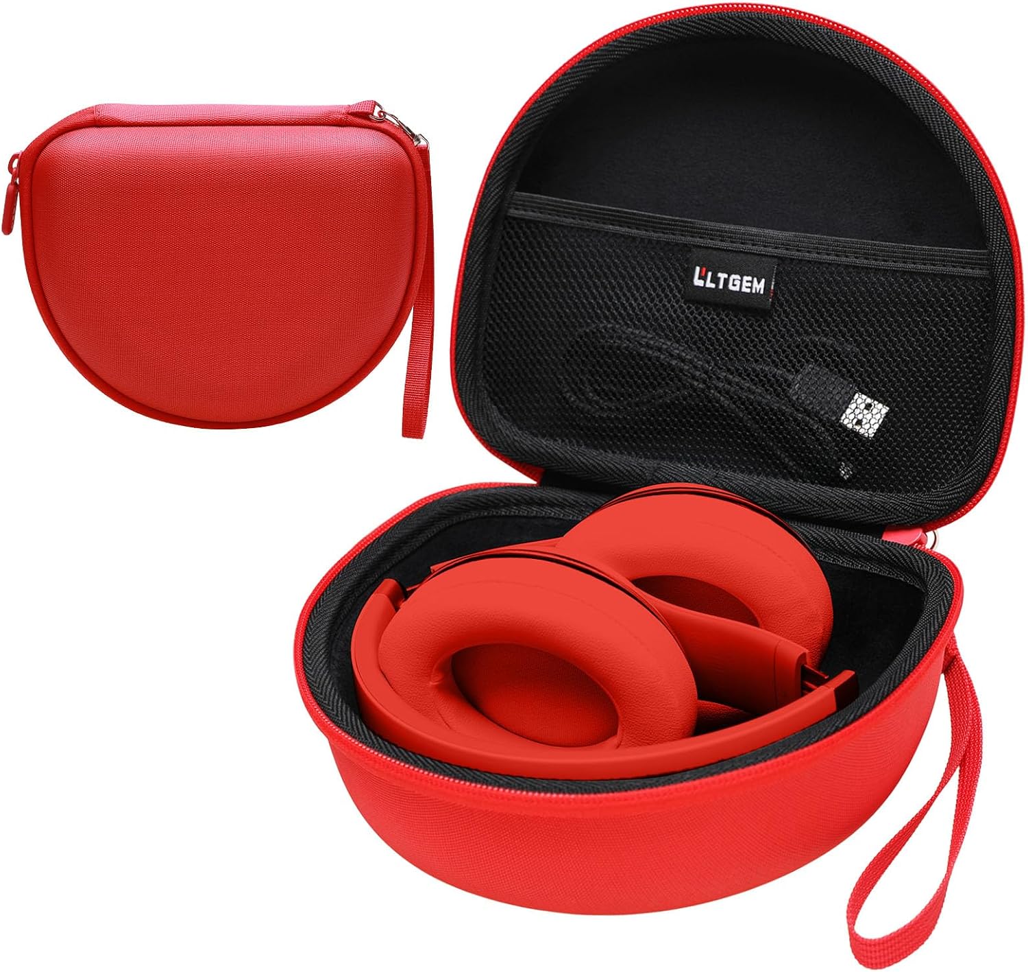 Headphone Case Compatible with Beats Studio Pro/Solo 4 / Studio 3 / Solo 3 / Picun B8 / BERIBES/JLab JBuds Lux ANC Wireless Bluetooth Noise Cancelling Headphones, Red+Black(Case Only)