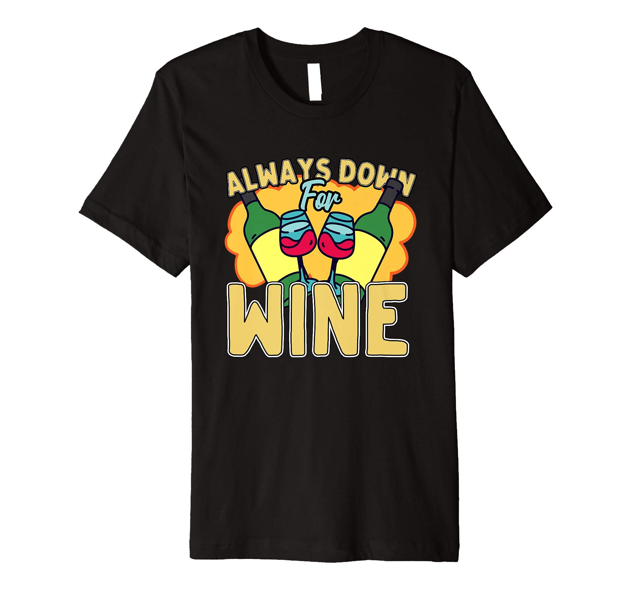 Funny American drinking party vintage wine graphic logo Premium T-Shirt