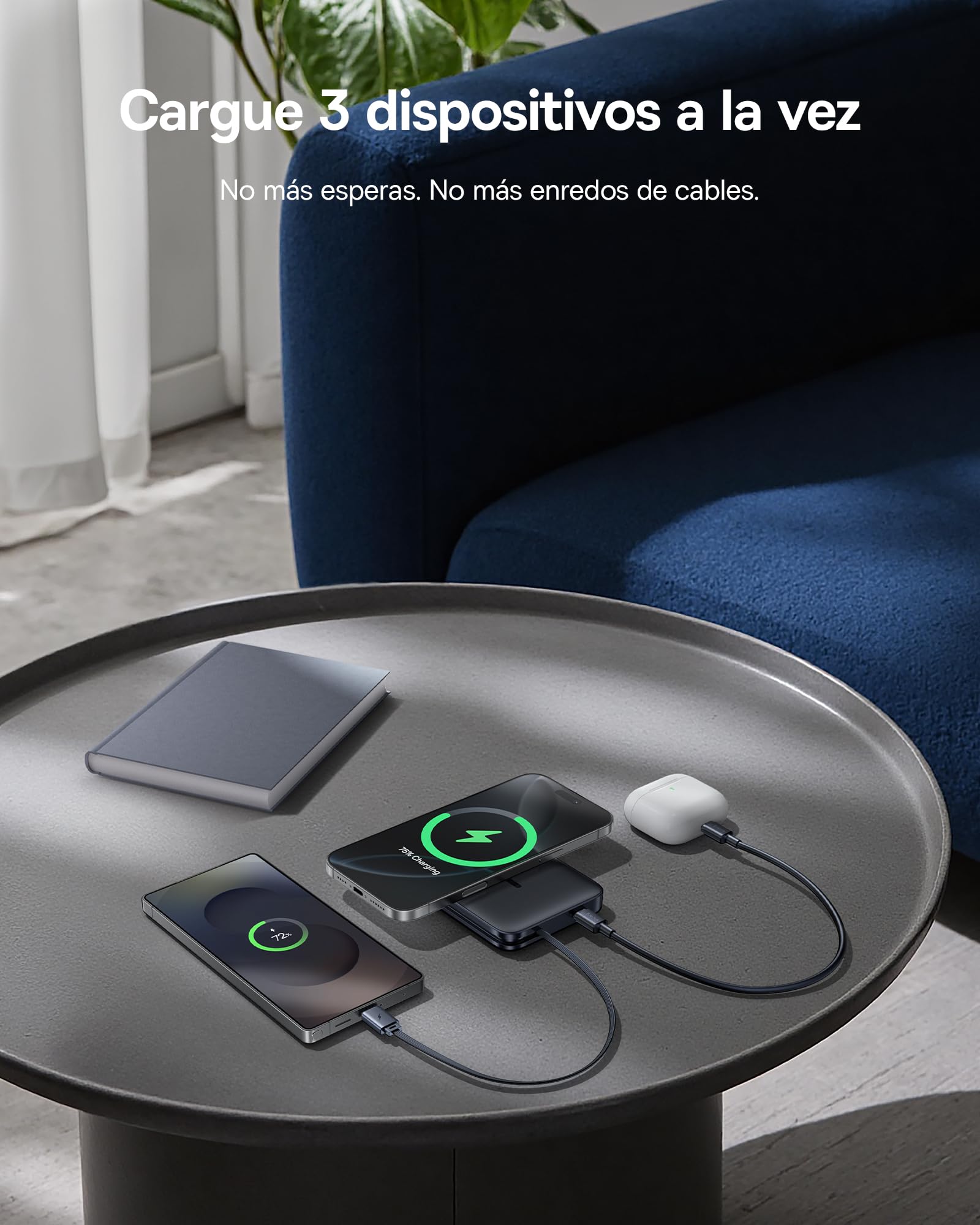 Baseus PicoGo Qi2.2 Certificado Batería Externa Portatil, PD USB-C 45W, Power Bank Magnetica Inalámbrico 25W, Powerbank 10000mAh Compatible con iPhone 17/16/15/14/13/12/Pro/Pro MAX Series