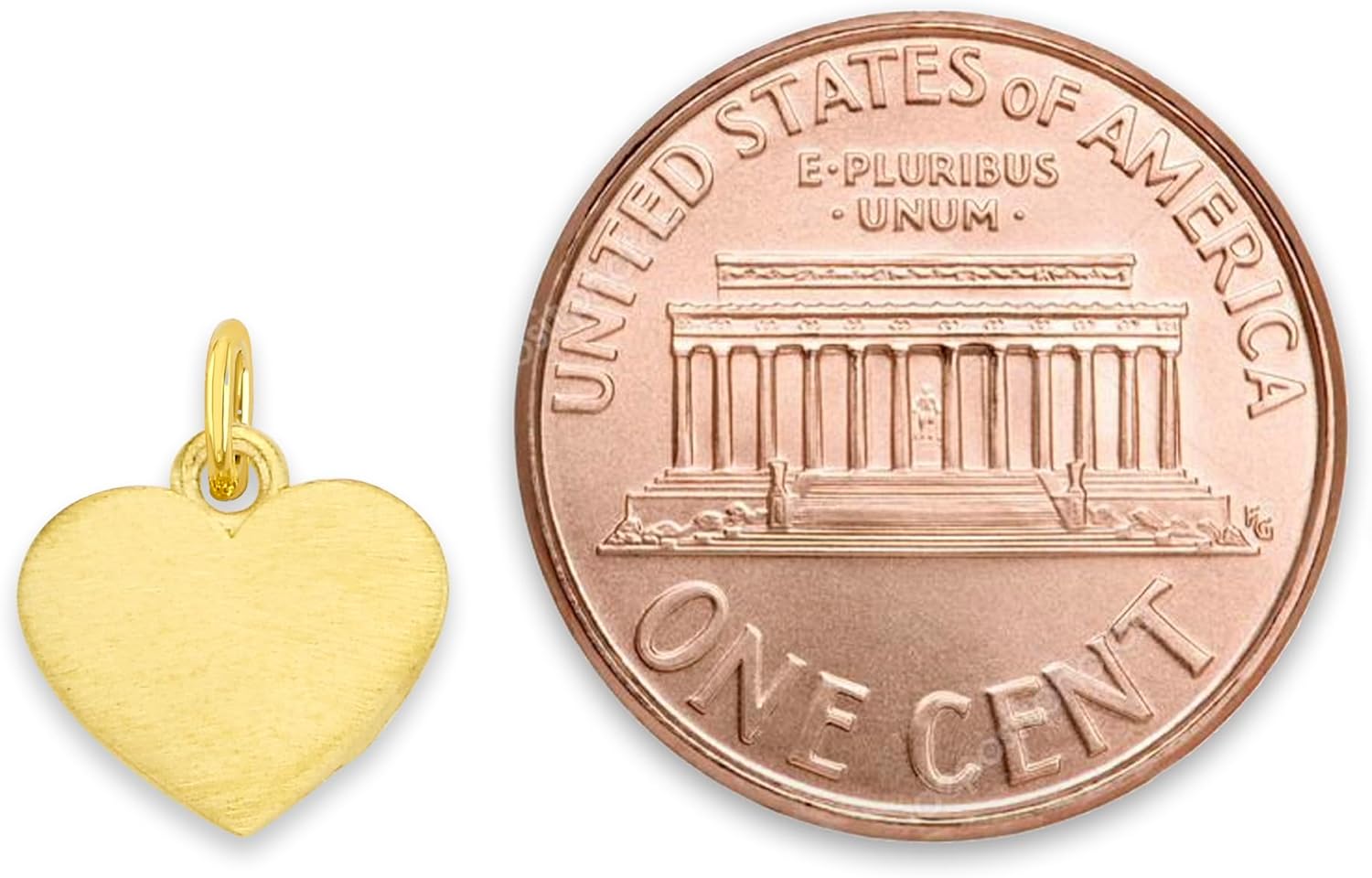 Solid Gold Heart Microcharm in 10k or 14k, Dainty Cute Love Charm Symbol with Clasp