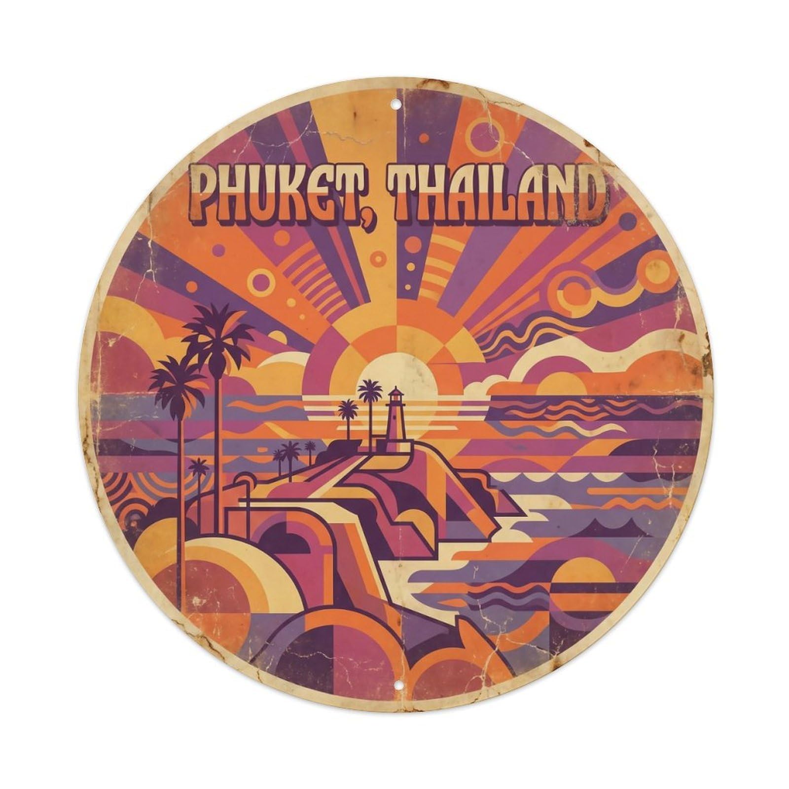 Odgynaw 8X8inch(20X20cm) Phuket Promthep Cape Island Escape Seaside Scenery Metal Tin Sign