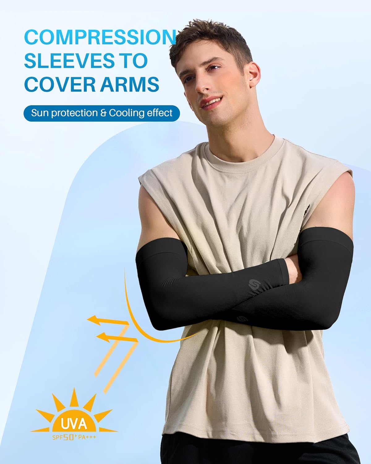 Arm Sleeves for Women, Sun UV Golf Sleeves for Men Protection Cooling Tattoo Cover Up Sleeve for Arm