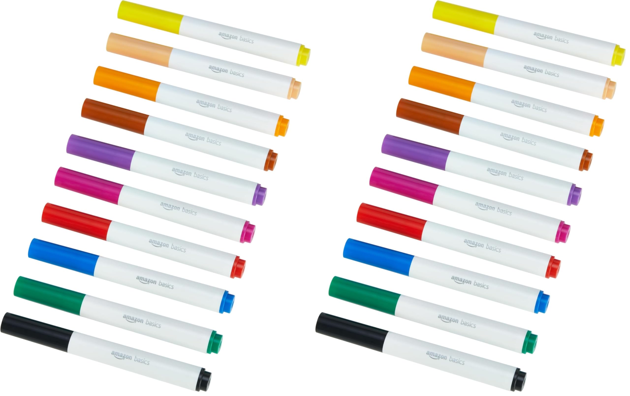 Amazon Basics Colored Washable Markers for Coloring and Drawing, Broad Line, Multicolored, 20-Pack