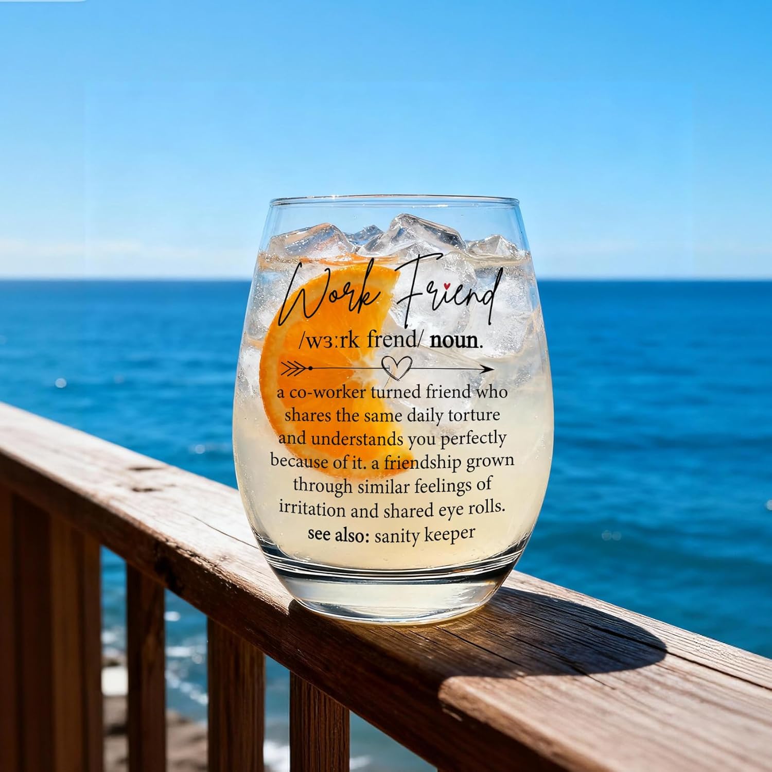 Wine Glass Work Friend - A Thoughtful Gift for Birthday, Appreciation or Farewell. For Coworker Women, Office Bestie & Women Friends -210 - Image 3