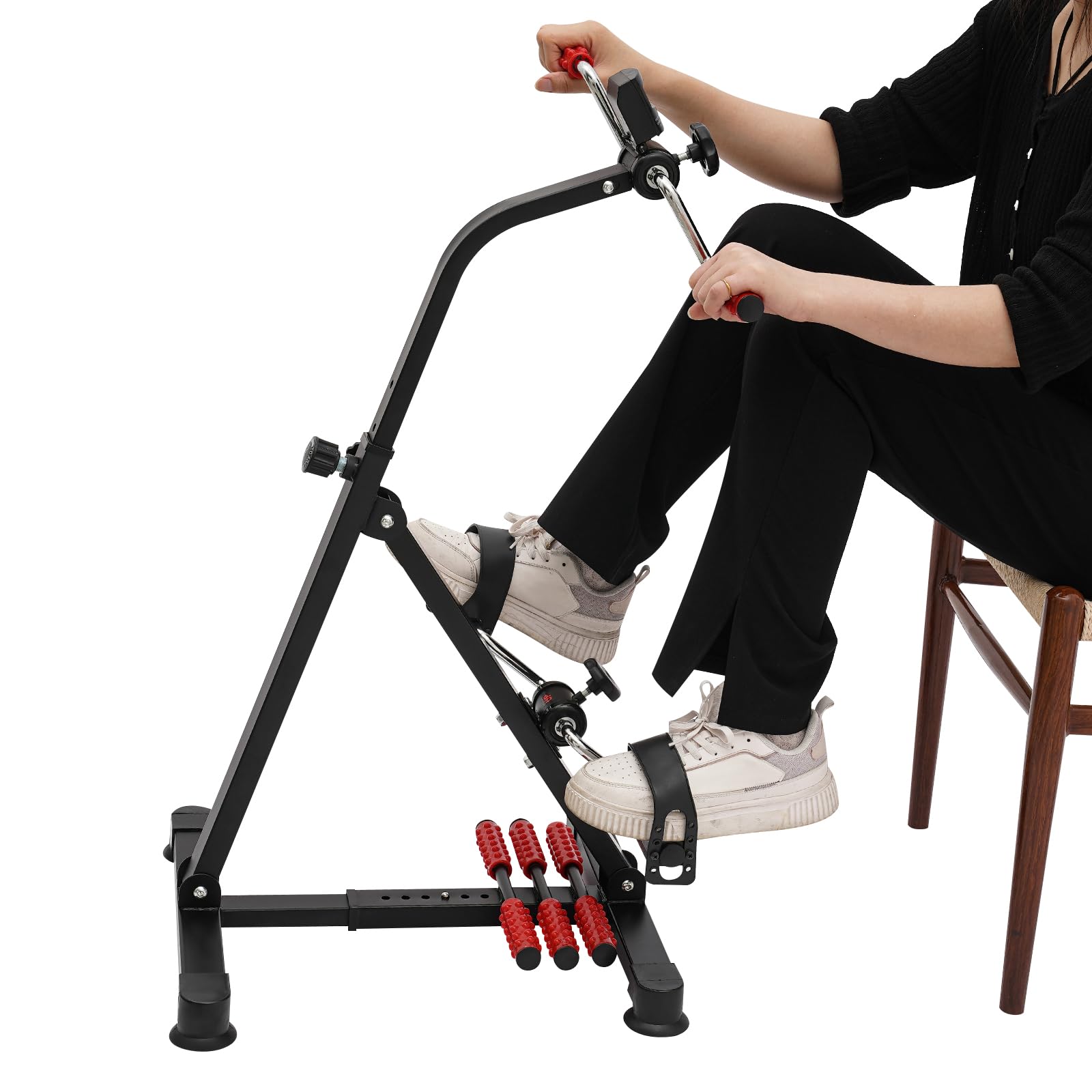 Rower domowy, antypoślizgowy, 120 kg, LCD, z uchwytem do masażu i cokołem, pedałem, wysokość oporu, regulowany rower spinningowy, do wnętrz, spalania tłuszczu, trener nóg