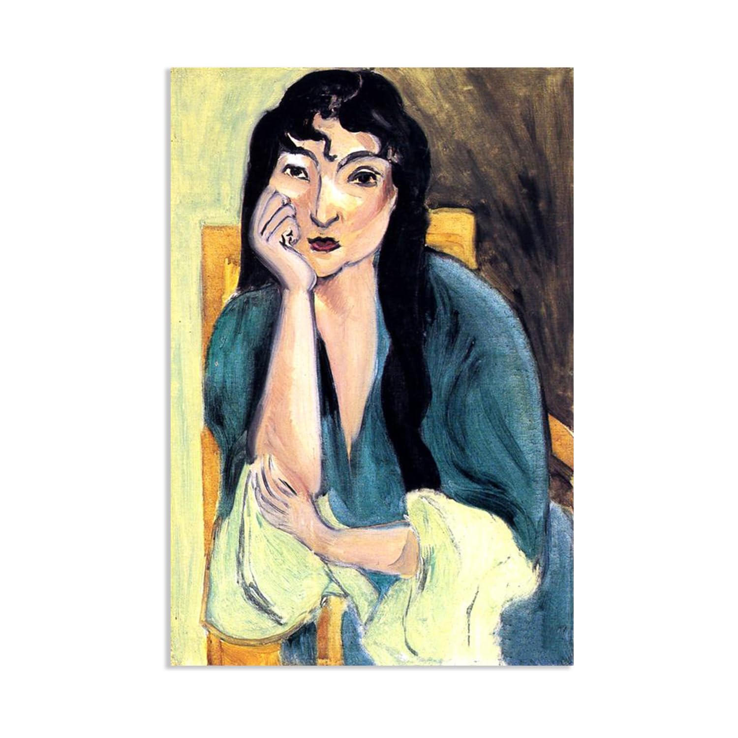 Mycggdgh Framed Henri Matisse Painting Reproduction Meditation Lorette Wall Art Henri Matisse Artistic Wall Print Canvas Home Decor For Living Room Bathroom Office 45X30cm(18X12in) Poster