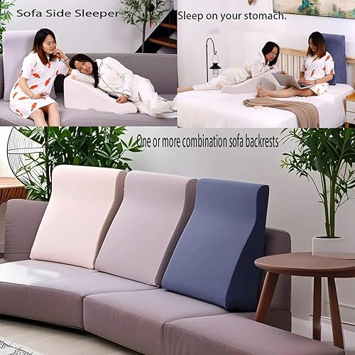 Miniatura 7 de Almohada de lectura sentada para adultos - Almohada de cuña para sofá cama - Cojín de espuma viscoelástica para sofá - Almohada de respaldo -