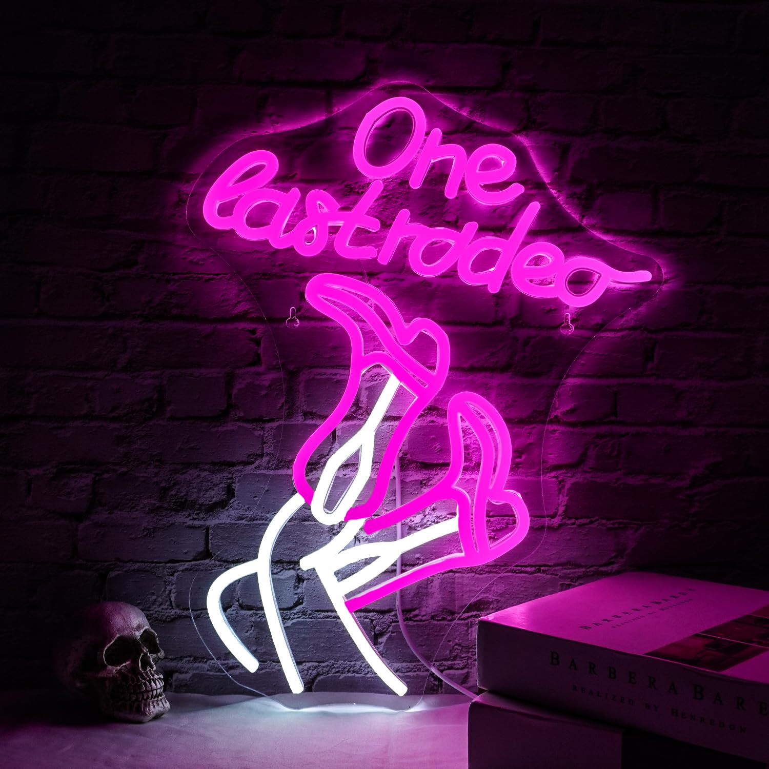 WLHOPE One Last Rodeo Neon Sign Cowboy Boots Neon Sign Led Sign,Dimmable Cowgirl Neon Signs for Wall Decor,Connectivity Via USB Licked Neon Light for Bedroom Home Bar Club Hotel Party Western Decor โ image 1