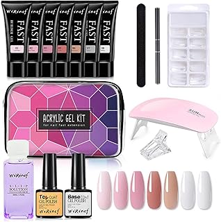 gel unhas poli, Gel Extensão Unhas Poli 7 Cores, Construtor-Gel acrílico para iniciantes ou profissionais, construtor gel unhas poli com base e revestimento Sritob