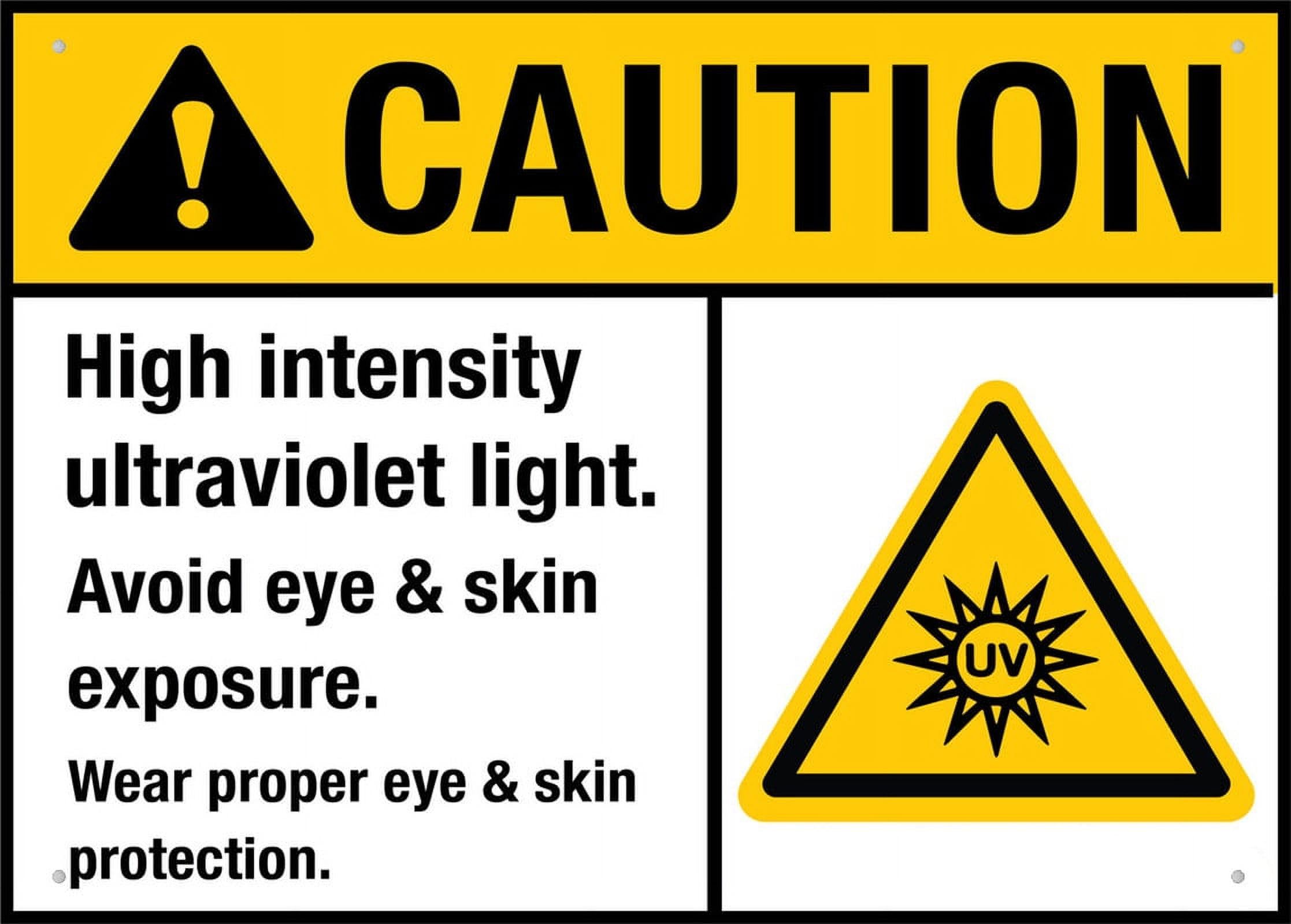 High Intensity Ultraviolet Light Sign 12"x8" Metal Aluminum, Weatherproof, Indoor & Outdoor