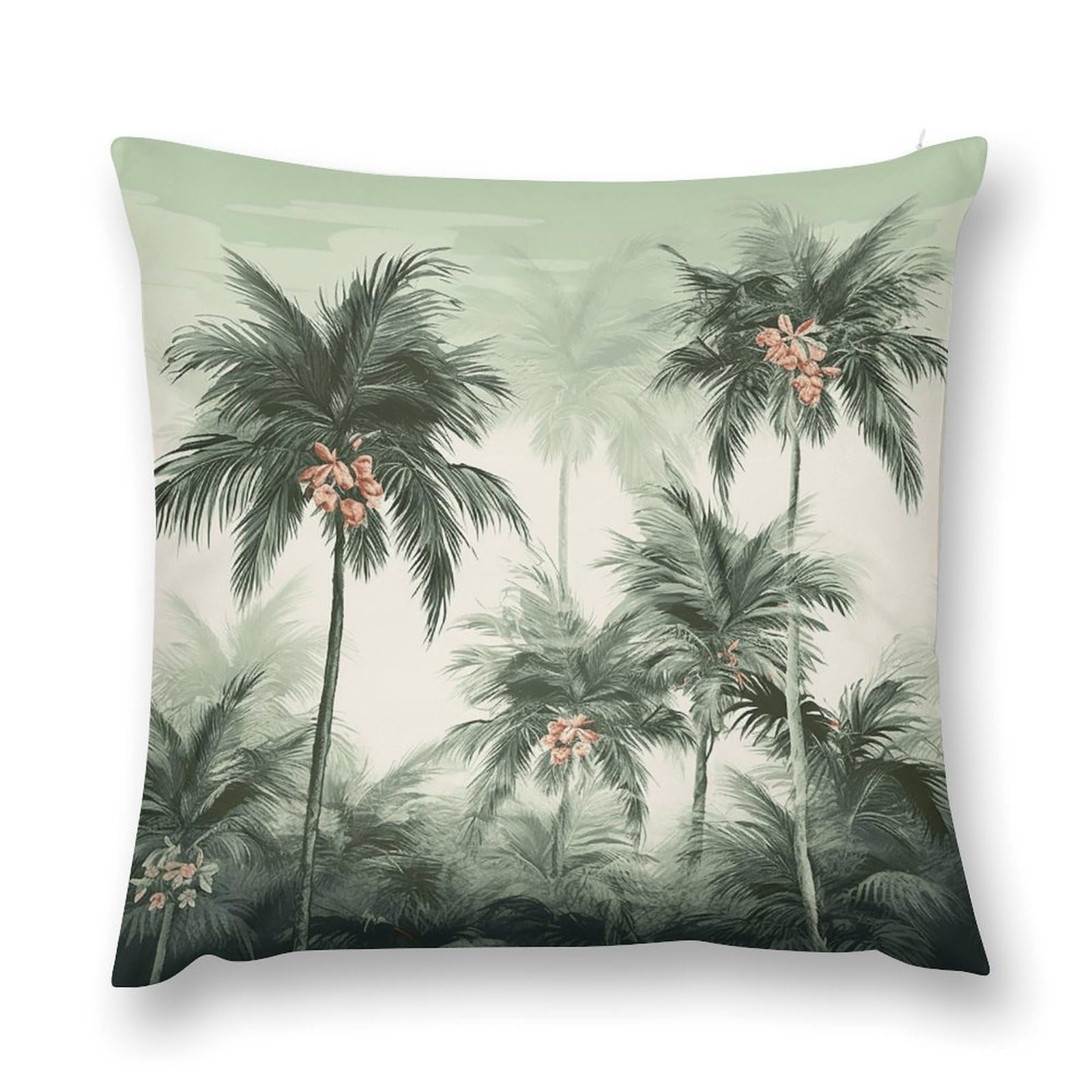 VstaDank Tropical Palm Trees Throw Pillow Cover with Hidden Zipper Farmhouse Couch Pillow Cover Cozy Soft Short Plush Cushion Case Fashion Square Decorative Pillow Cover for Living Room