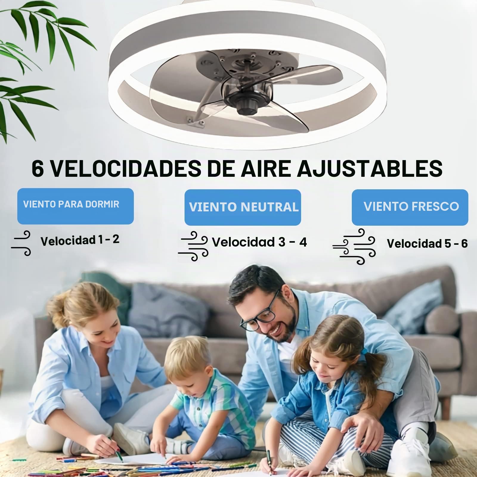 Reversible Led Ventilador Techo con Luz Silencioso y Mando 6 Velocidades Dormitorio Lamparas Ventilador de Techo Salon Moderno 24W Regulable Pequeño Luz Techo, Oro 40CM