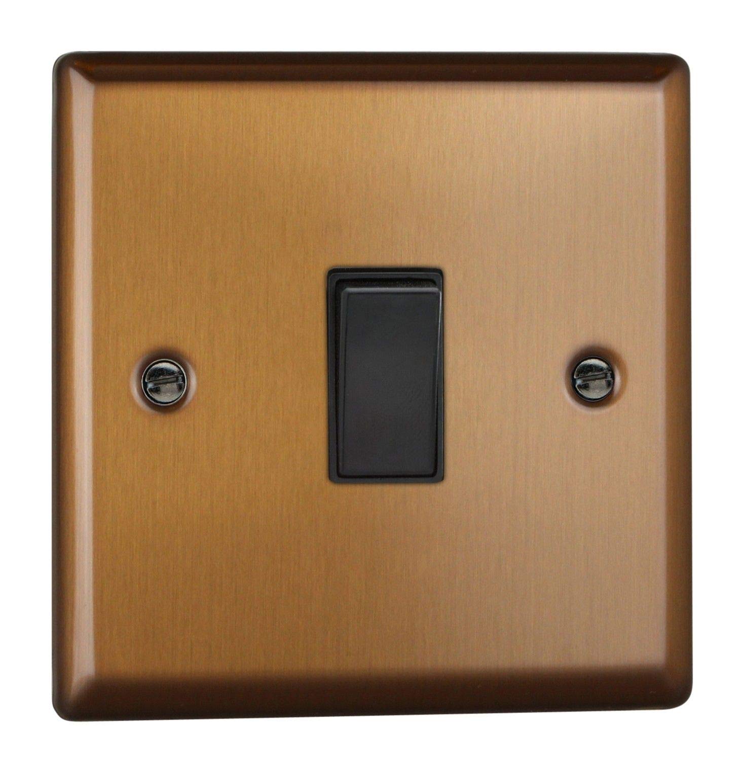 Varilight Single 20A Double Pole SwitchUrban Brushed Bronze With Black RockerXy20B.bz from B&Q