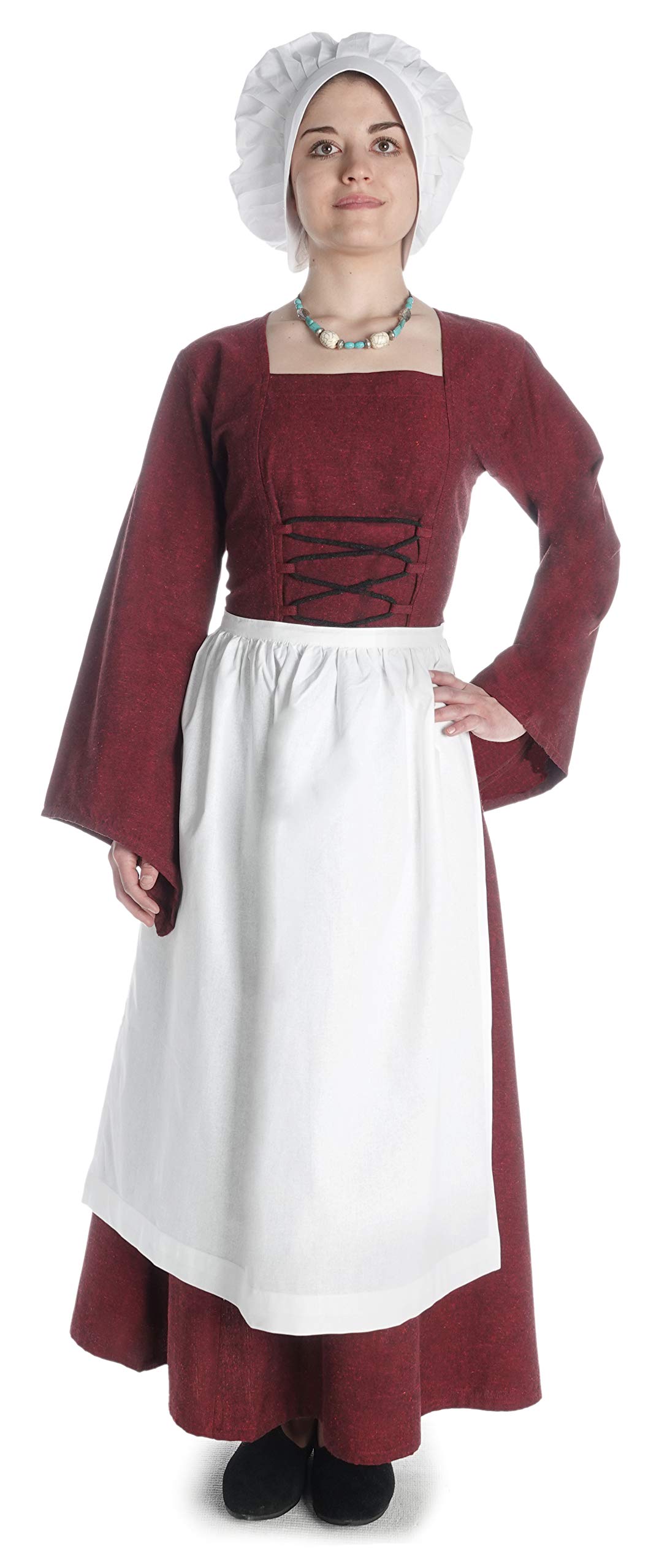HEMAD Medieval Apron Repanse - Cotton - Brown, Red, Green, Beige, White - One Size - White