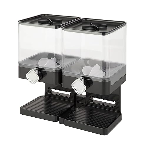Dispensador de comida seca compacto Zevro Dual Control Honey-Can-Do, Negro/Cromado