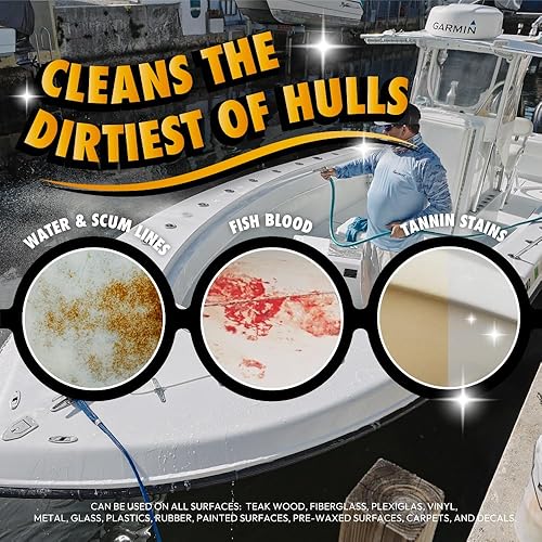 Miniatura 3 de Booyah Clean Boat Wash  Fórmula súper concentrada de solo 4 onzas por galón para limpiar todo tipo de embarcaciones  Cumple con los criterios de