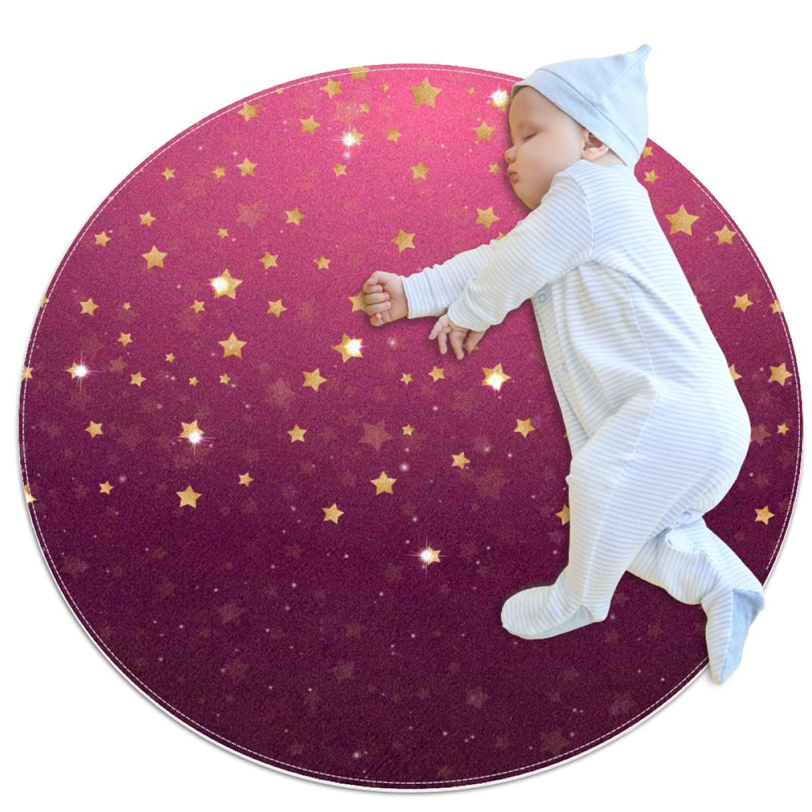 Tapis de jeu pour enfants JDEZ lavable et antidérapant rose 80cm