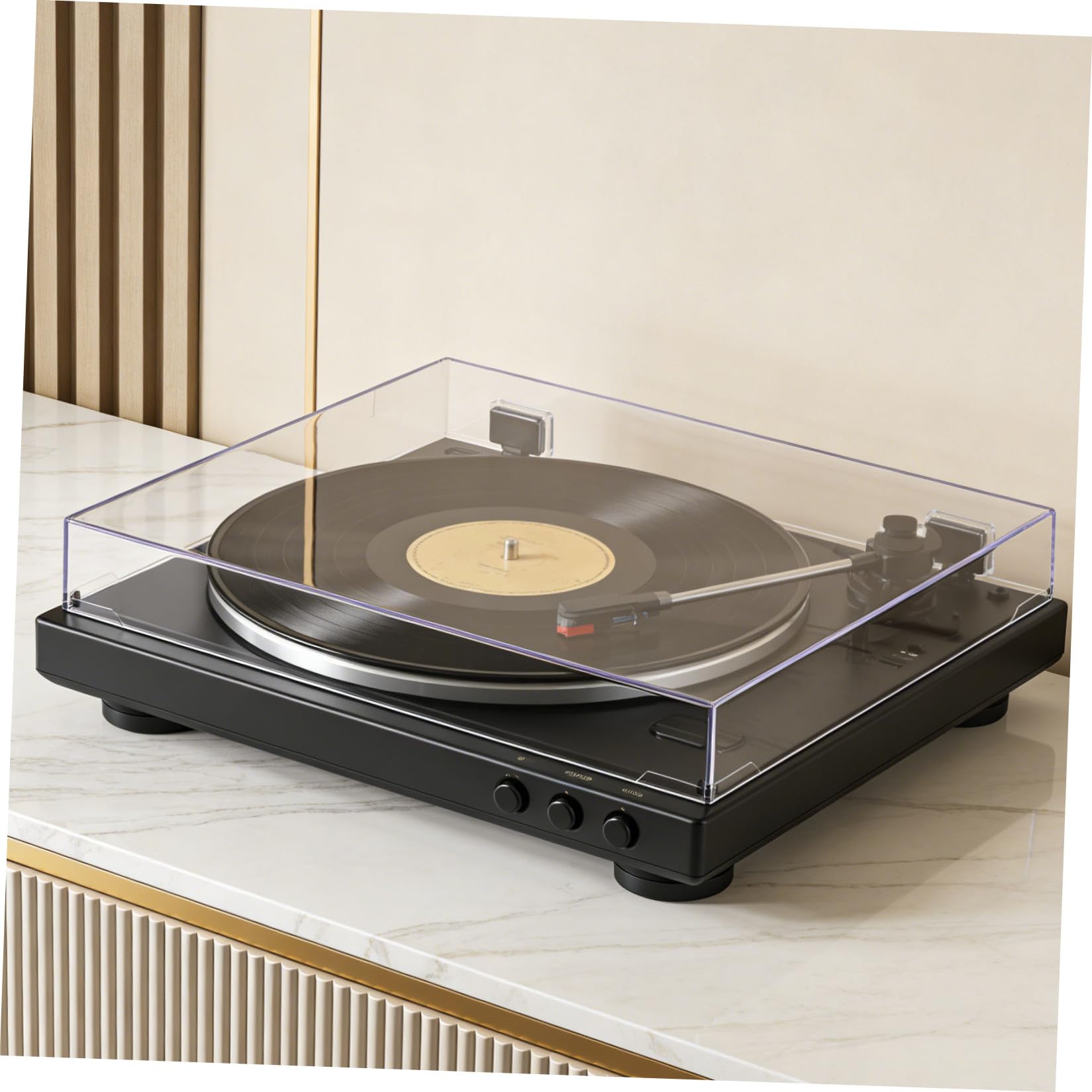 SHERCHPRY Copertura Protettiva Trasparente in Acrilico per Vinile Protezione Antipolvere e Design Personalizzato per Impianti Audio Domestici
