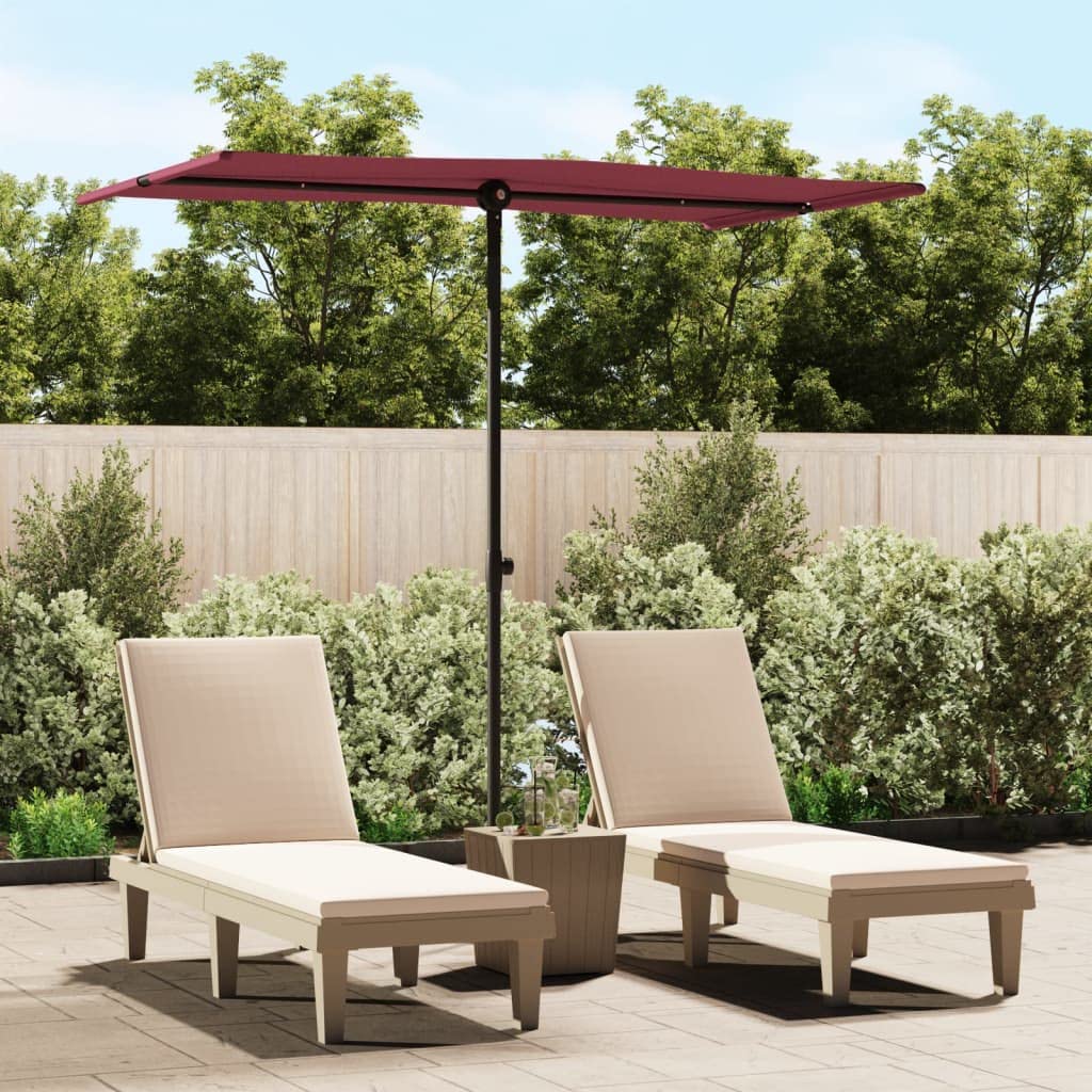 Sombrilla rectangular de 2 x 1,5 m – Sombrilla de jardín regulable con mástil de aluminio y rotación de 180 grados – Sombrilla plegable para balcón y terraza para jardín y balcón, color topo