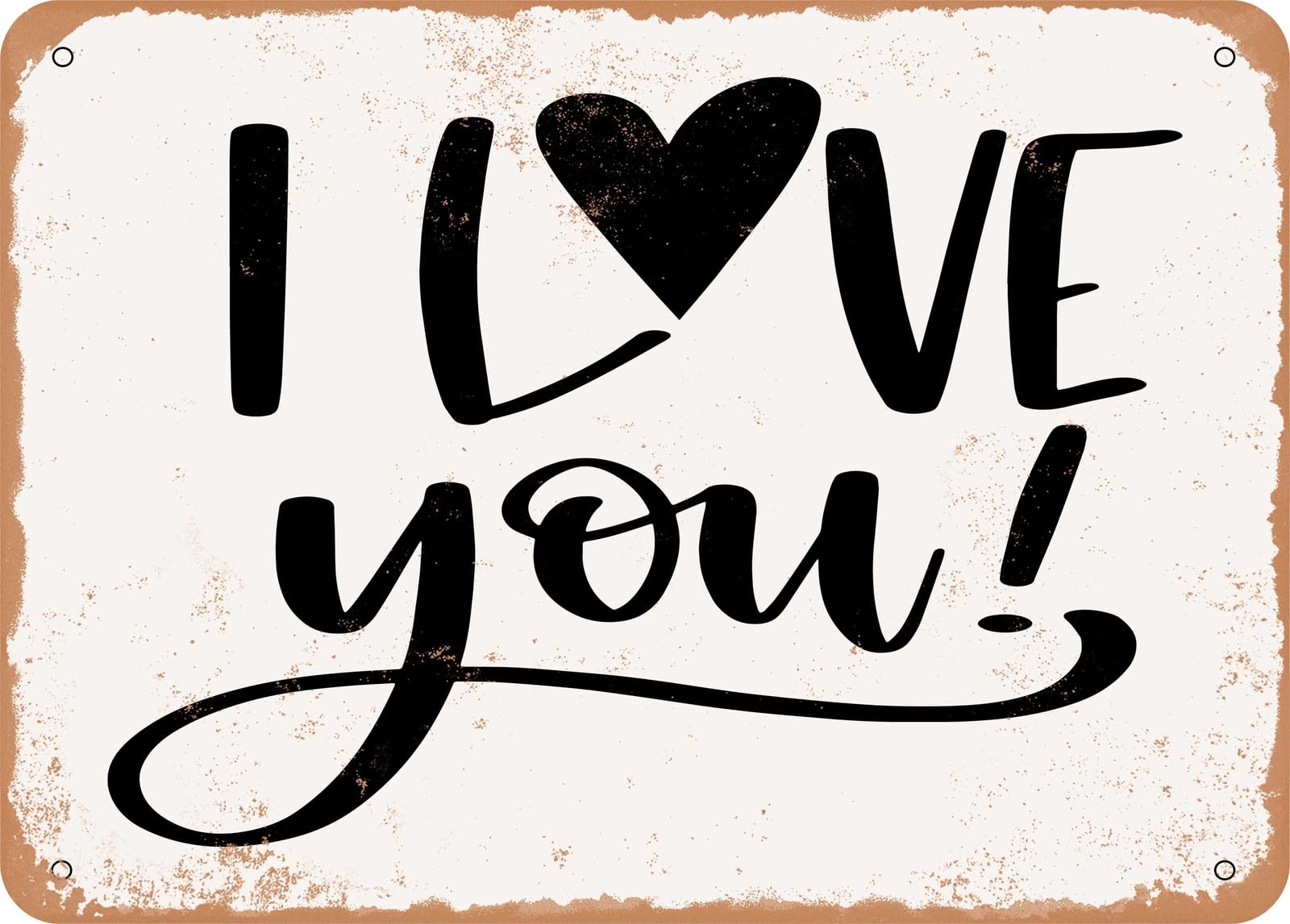 Metal Sign - I Love You - Vintage Look Sign home decor