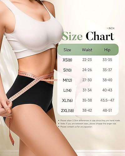 Miniatura 7 de TANSTC Ropa interior de período para mujer, ropa interior absorbente de cintura alta, bragas posparto, braguitas menstruales de flujo pesado,