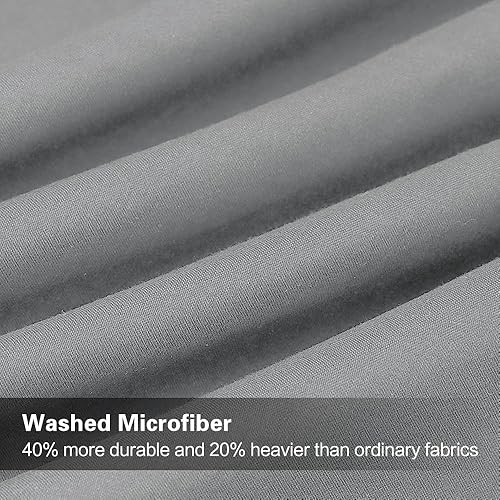 Miniatura 6 de ASHLEYRIVER Juego de funda para edredón de 3 piezas con cremallera y lazos en las esquinas, 100% microfibra cepillada, con pliegues decorativos de