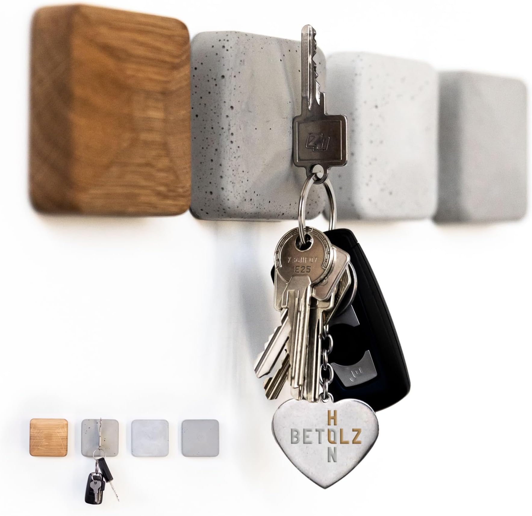 Schlüsselanhänger Gusseisen Vintage - Wandhalter Mit 3 Haken 27x12cm Braun